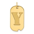 thumbnail image 1 of 14k White Gold Rhodium Polished Finish Block Letter Y Initial Dog Tag Charm Pendant, 1 of 2
