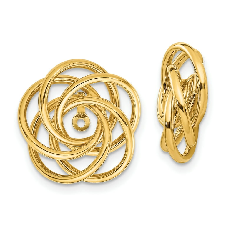 14k Polished Love Knot Earring Jackets 14k Yellow Gold Earrings