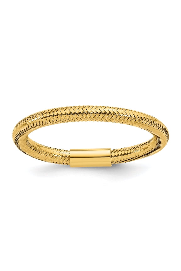14k Polished Mesh Stretch Ring