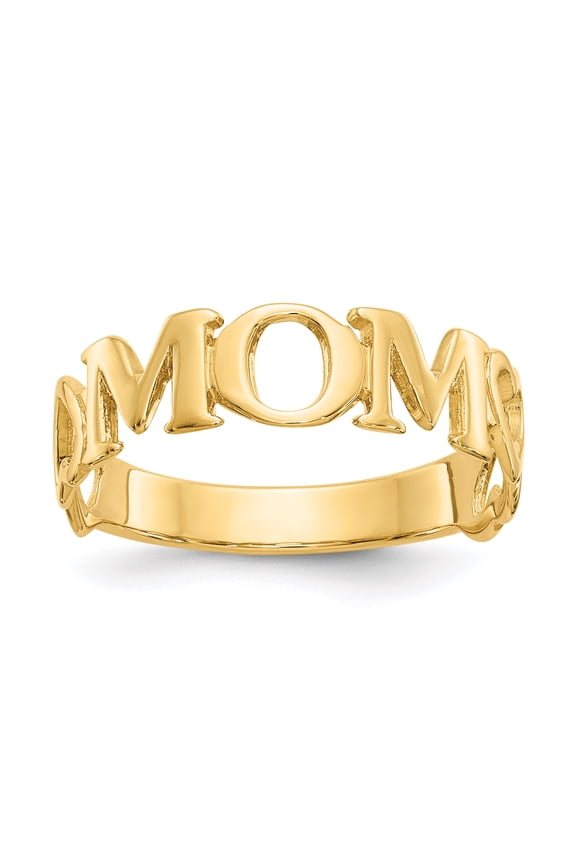 14k Polished Mom Ring