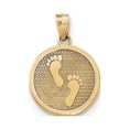 thumbnail image 1 of 14k Polished Reversible Have Faith/Footprints Pendant, 1 of 3