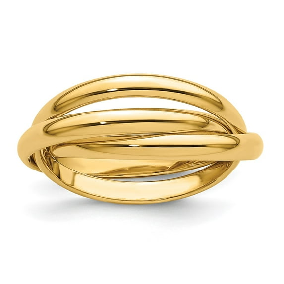 14k Polished Rolling Ring Size 8