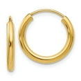 thumbnail image 1 of 14k Polished Round Endless 2mm Hoop Earrings in 14k Yellow Gold, 1 of 3