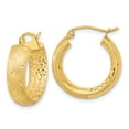 thumbnail image 1 of 14k Polished, Satin & D/C In/Out Hoop Earrings, 1 of 4