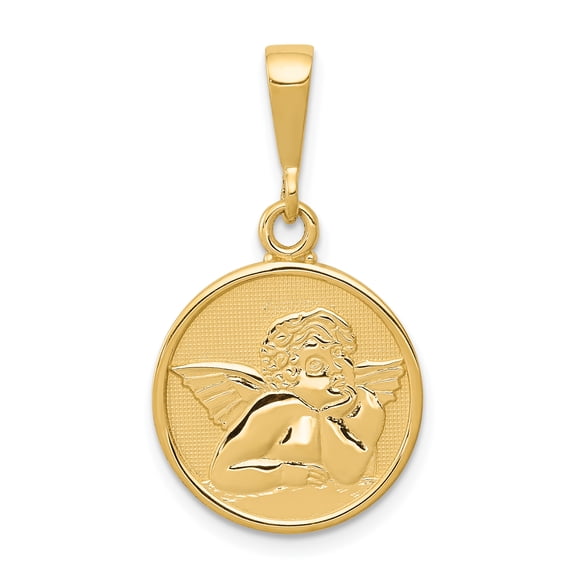14k Polished & Satin Raphael Angel Pendant