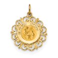 thumbnail image 1 of 14k Polished and Satin Hollow Spanish Mi Primera Comunion Medal Round Pendant, 1 of 2