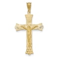 thumbnail image 1 of 14k Polished Satin and Diamond-Cut Crucifix Pendant, 1 of 1