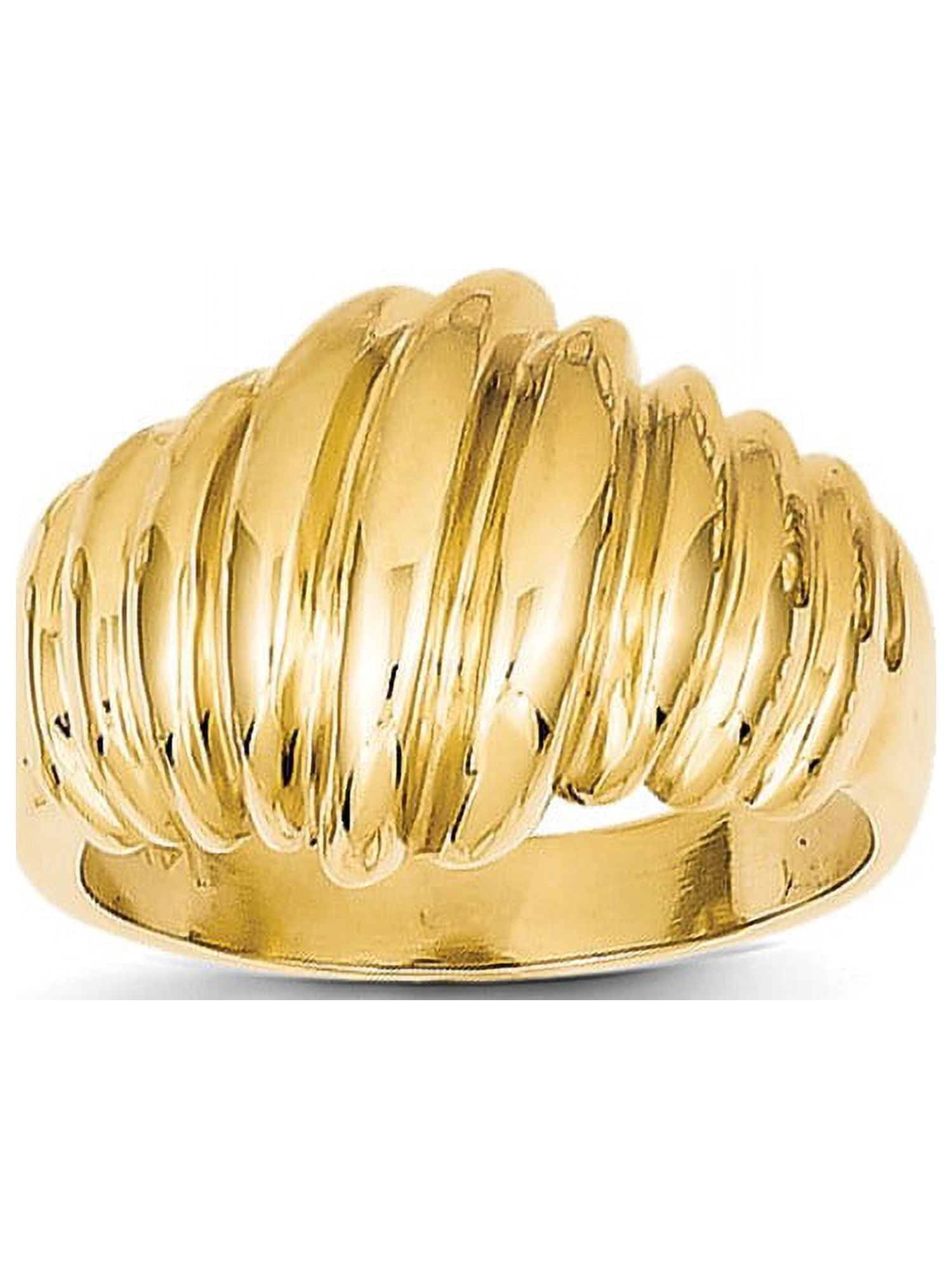 Scalloped Rim Rings 14k Polished Scalloped Dome Ring - Walmart.com