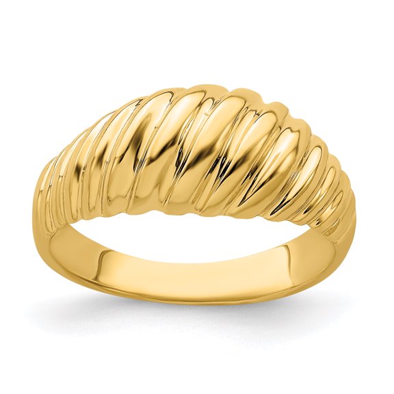 14k Polished Shrimp Dome Ring R717