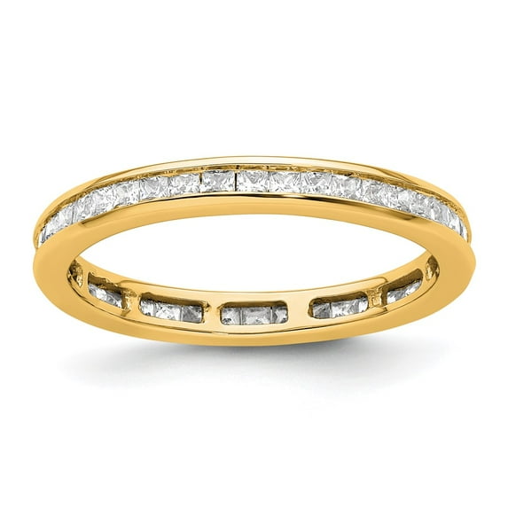14k Polished Size 8 Channel-set 1 carat Princess Diamond Complete Eternity Band