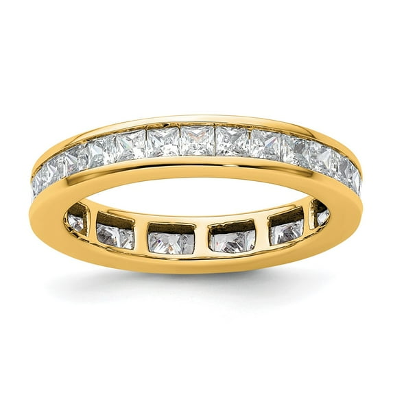 14k Polished Size 8 Channel-set 2 carat Princess Diamond Complete Eternity Band