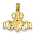thumbnail image 1 of 14k Polished & Textured Claddagh Pendant, 1 of 1