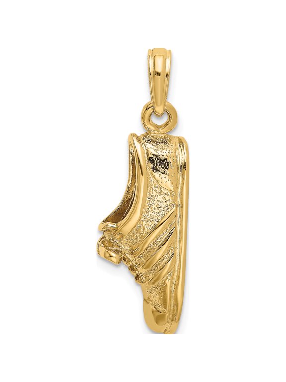 14K Yellow Gold Polished Track Shoe Charm