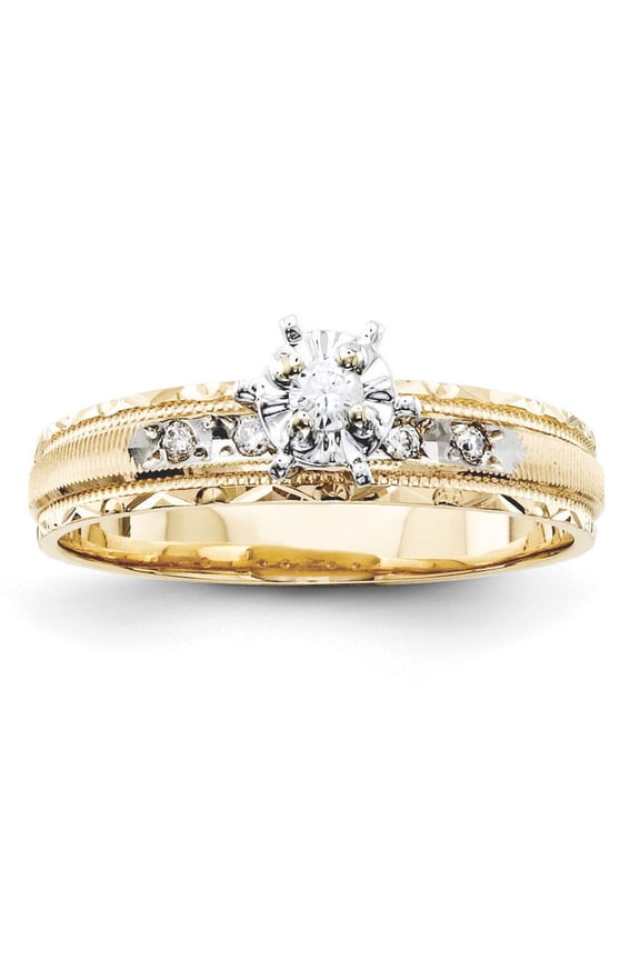 14k Quality Trio Engagement Ring
