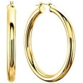 thumbnail image 1 of 14k REAL Yellow Gold 40MMx3.00MM Thickness Classic Polished Round Tube Hoop Earrings with Snap Post Closure For Women, 1 of 1