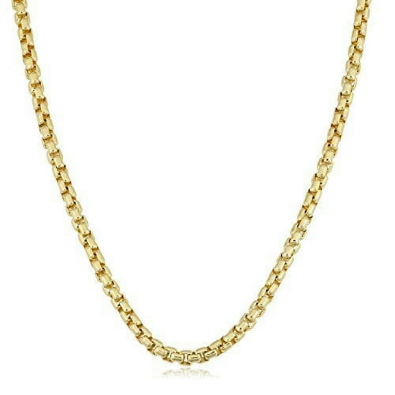 14k REAL Yellow or White SOLID Gold 1.7mm Shiny Round-Box Chain Necklace for Pendants and Charms with Lobster Claw Clasp (for Men, Women or unisex Jewelry) (16" 18" 20" or 24 inch)