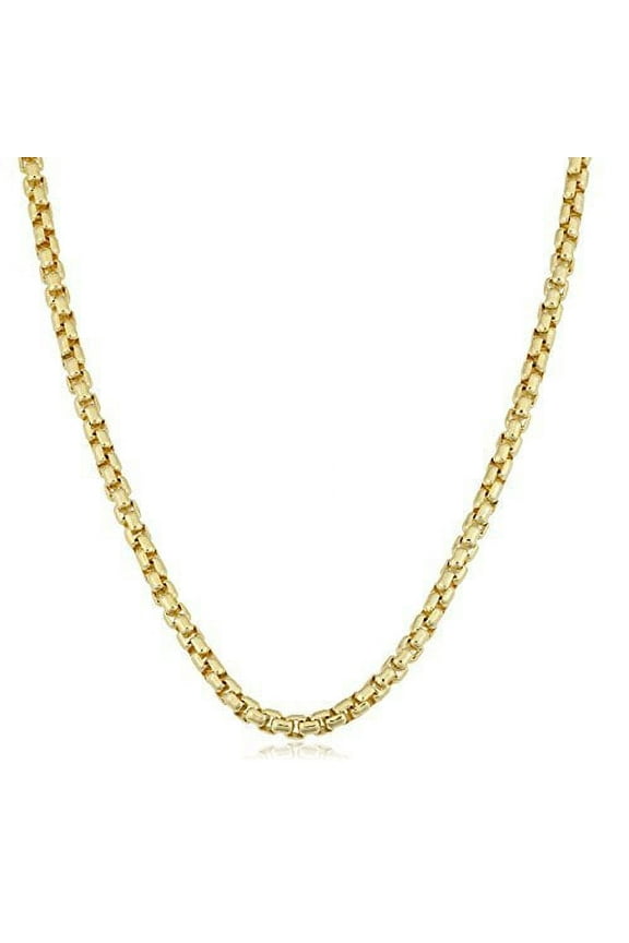 14k REAL Yellow or White SOLID Gold 1.7mm Shiny Round-Box Chain Necklace for Pendants and Charms with Lobster Claw Clasp (for Men, Women or unisex Jewelry) (16" 18" 20" or 24 inch)
