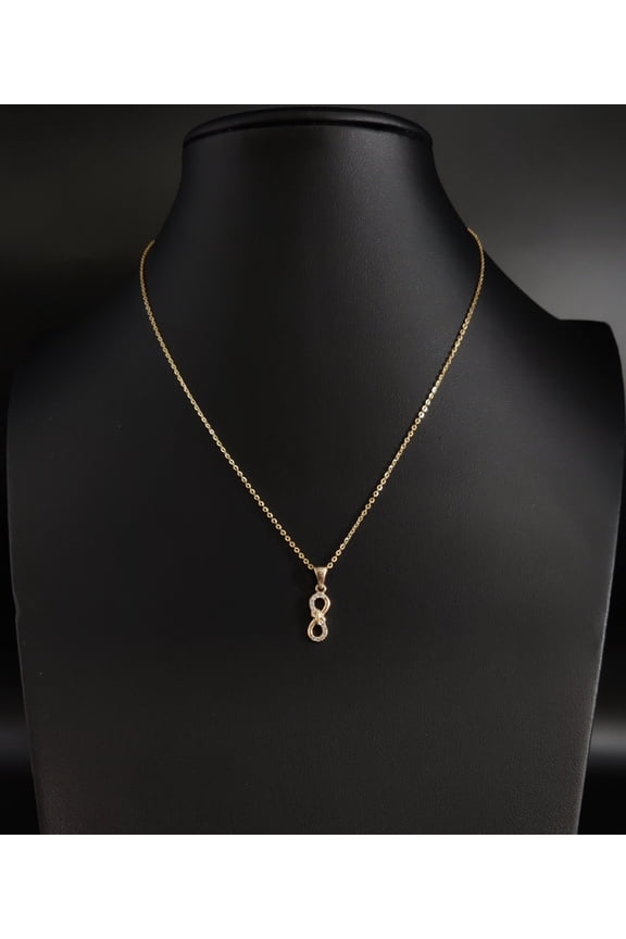 14k Real Gold Infinity Necklace,14K Real SOLID Gold Infinity Charm, 14k Real Gold 1.3mm Cable  Chain Necklace,14k Gold Infinity Pendant (Charm and Necklace Lentgh:Only Charm;)