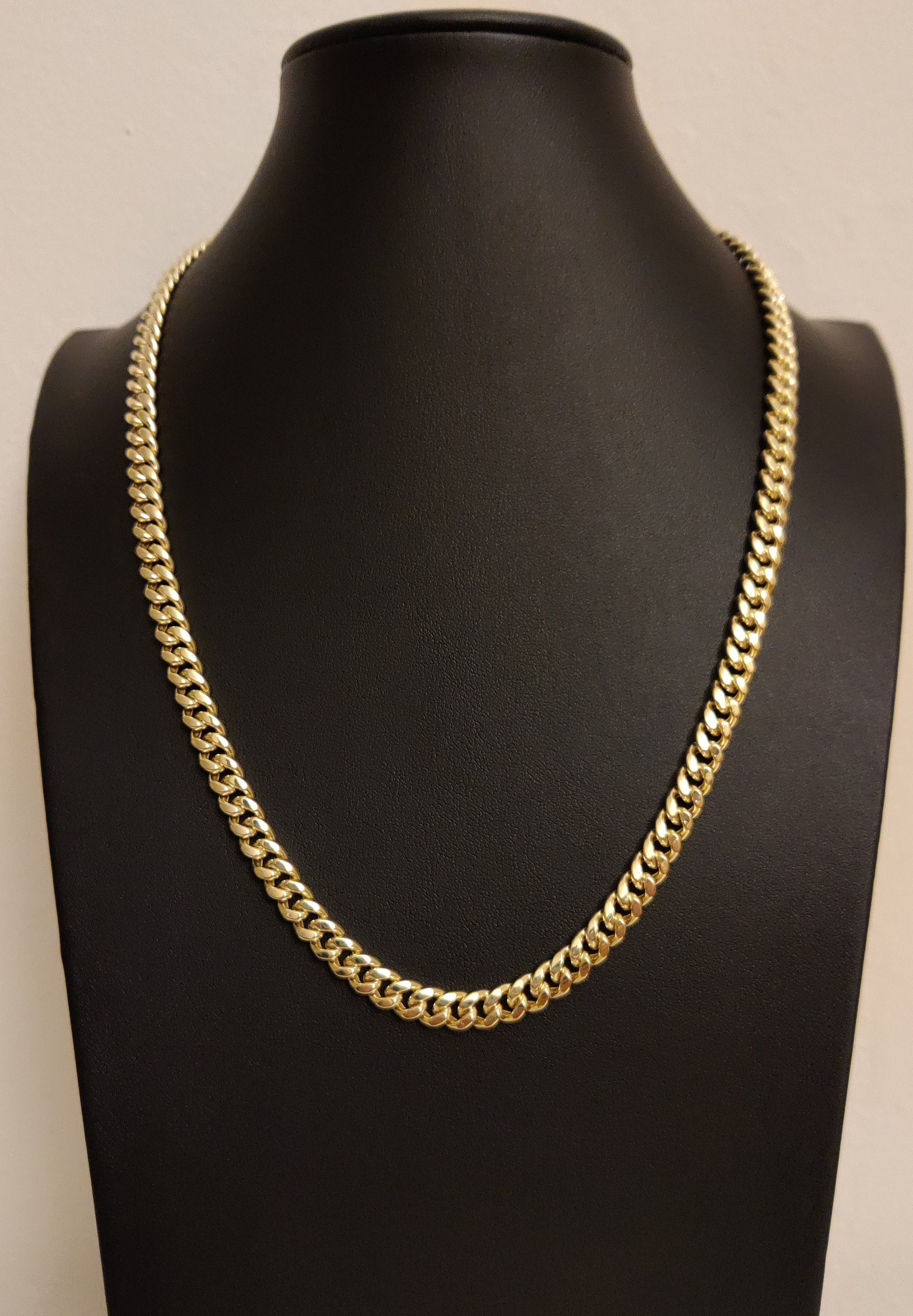 14k Real Gold Miami Cuban Link Chain Necklace 6.8mm Real 14K Yellow — free download