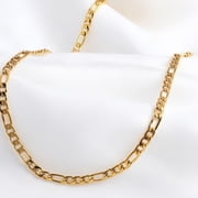 14k Real Gold Polished Necklace for Women, Real Solid 14k Yellow Gold Chain, 4mm and 24" Italian