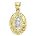 thumbnail image 1 of 14k Real Solid Gold Dainty Virgin Mary Pendant with Filagree Detail, Catholic Jewelry for Her, 1 of 5