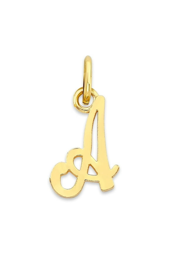 Solid 10k Gold Initial Charm - Personalized Jewelry Gifts for Women - Golden Fire