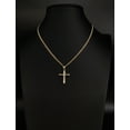 thumbnail image 1 of 14k Real Solid Gold Jesus Crucifix Pendants Necklace, with 3mm Miami Cuban Chain Necklace , Cross Pendant , Gold Inri Cross, Gift (Chain Lenght:with 22'' chain;), 1 of 3