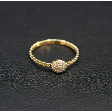 14k Real Solid Yellow Gold Bead Ball Ring, 14k Solid Gold Women Ring, Bad Ball Gemstone Gold Ring for Women, Gift, Gold Ring (Ring size:6 1/2;)