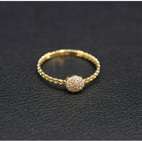 14k Real Solid Yellow Gold Bead Ball Ring, 14k Solid Gold Women Ring, Bad Ball Gemstone Gold Ring for Women, Gift, Gold Ring (Ring size:7 1/2;)