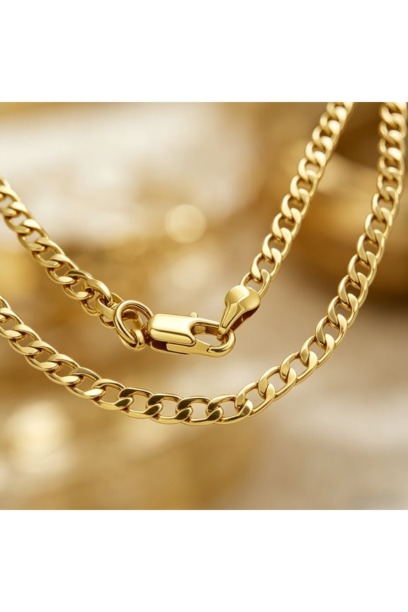 14k Real Solid Yellow Gold Cuban Curb Link 8mm Chain Necklace (20") Italian Jewelry for Men & Women