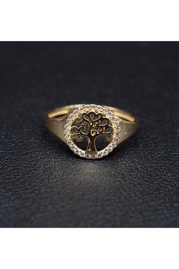 14k Real Solid Yellow Gold Tree of Life Ring, 14k Solid Gold Women Ring, Gold Ring for Women, Tree of Life Ring, Gift, Gold Ring (Ring size:8;)