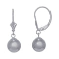 thumbnail image 1 of Jewelstop 14K Real White Gold Ball 6mm Dangle Lever Back Earrings, 1 of 6