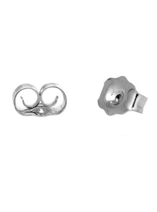 Single Earring Back Replacement |14k Solid White Gold | Threaded Screw on Screw Off |Quality Die Struck | Post Size .032 inch | 1 Piece | Everyday