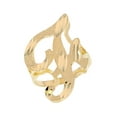 thumbnail image 1 of 14k Real Yellow Gold Ladies Tendy Chic Diamond Cut Cursive Inital Letter F Ring, 1 of 4