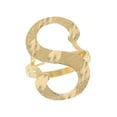 thumbnail image 1 of 14k Real Yellow Gold Ladies Tendy Chic Diamond Cut Cursive Inital Letter S Ring, 1 of 4