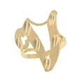 thumbnail image 1 of 14k Real Yellow Gold Ladies Tendy Chic Diamond Cut Cursive Inital Letter V Ring, 1 of 4