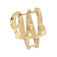thumbnail image 1 of 14k Real Yellow Gold Ladies Tendy Chic Diamond Cut Cursive Inital Letter W Ring, 1 of 4