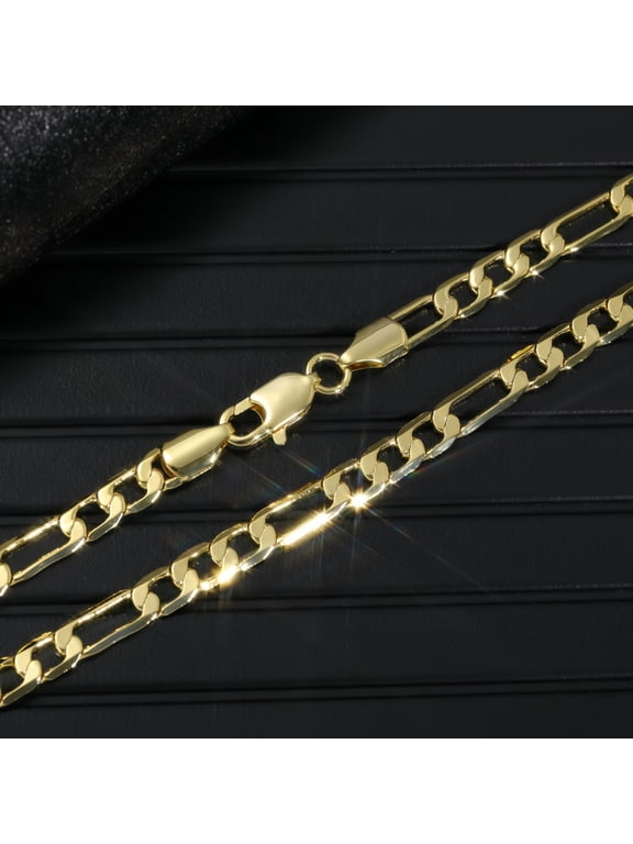 14k Real Yellow Gold Polished Figaro Link 2mm Chain Necklace (20")