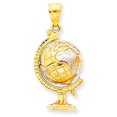 thumbnail image 1 of 14k & Rhodium 3-D Moveable Globe Pendant, 1 of 1