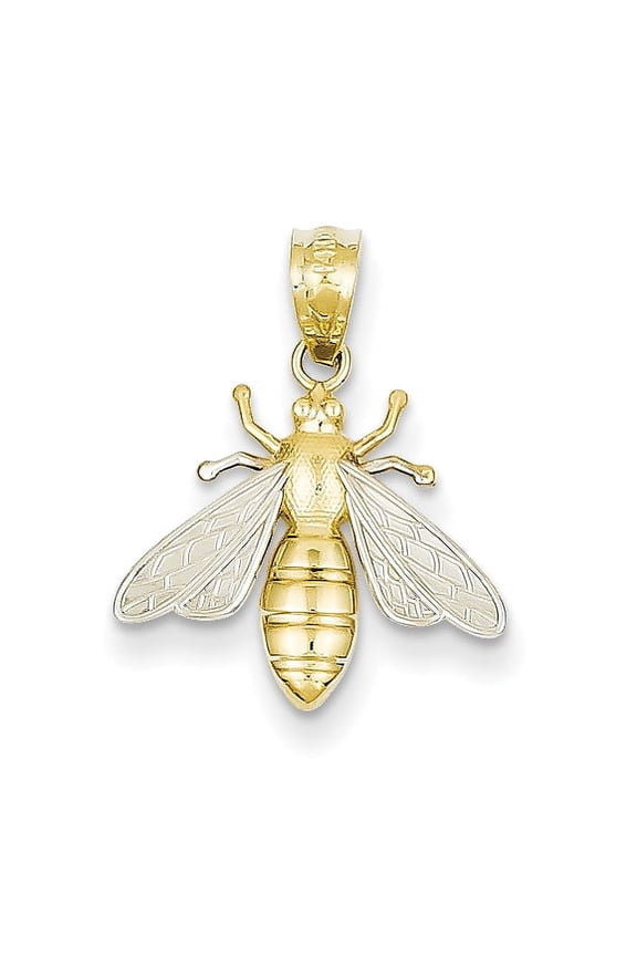 14k & Rhodium Bee Pendant