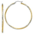 thumbnail image 1 of 14k & Rhodium Diamond-cut 2.5mm Twisted Hoop Earrings, 1 of 3
