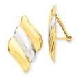 thumbnail image 1 of 14k & Rhodium Non-pierced Omega Back Earrings 14k Yellow Gold Earrings, 1 of 1