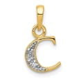 thumbnail image 1 of 14k & Rhodium Polished .01ct Diamond Initial C Pendant in 14k Yellow Gold w/ Rhodium Plating, 1 of 3
