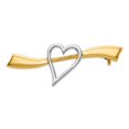 thumbnail image 1 of 14k & Rhodium Satin Polished Heart Pin, 1 of 3