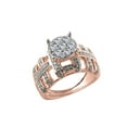 thumbnail image 1 of 14k Rose Gold 1.00 Carat (ctw) Natural Round Cut White Diamond Halo Cluster Engagement Ring for Women Wedding Birthday (Diamond Color: H-I, Clarity: I2, 1cttw) Ring Size-8.5, 1 of 4