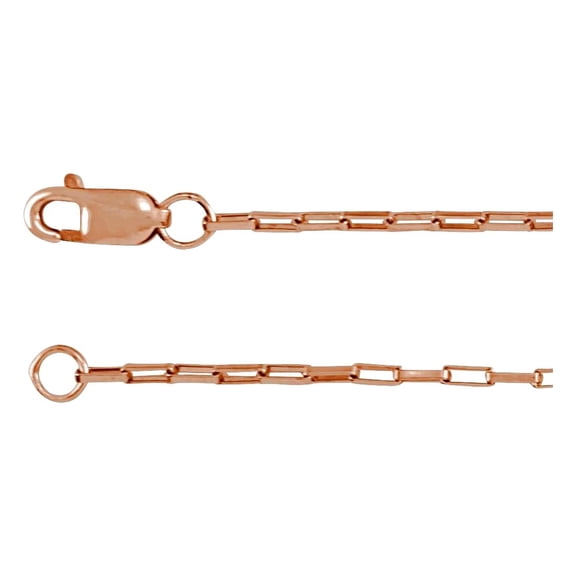 14k Rose Gold 1.2mm Paperclip-style 18 Inch Chain Necklace Chain Necklace for Women and Men