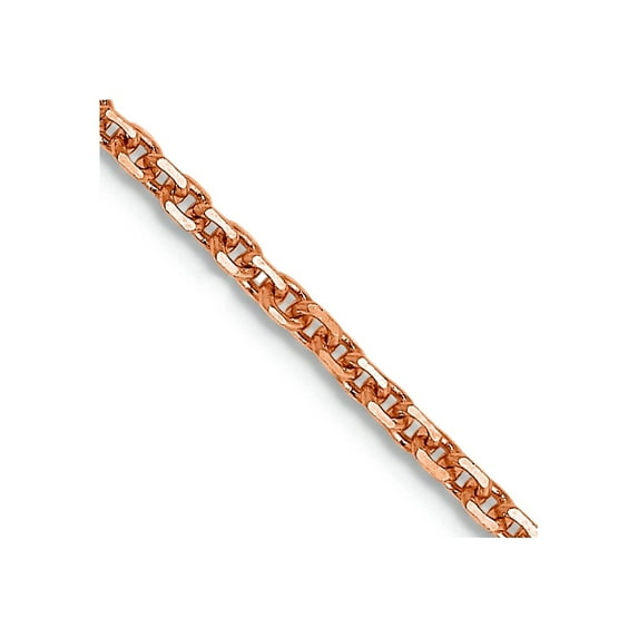 14k Rose Gold 1.4mm Sparkle-Cut Cable Chain Necklace 22 Inch Chain Necklace for Women and Men