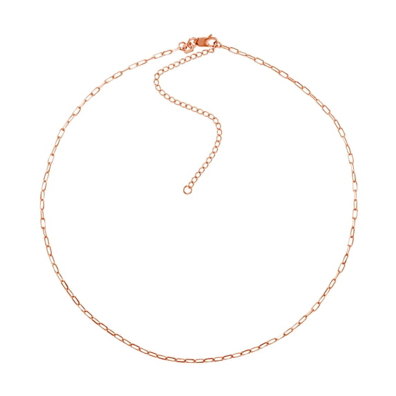 14k Rose Gold 1.7mm Open Sparkle-Cut Forz Adjustable Choker Lobster Lock Closure 16 Inch Choker Necklace for Women
