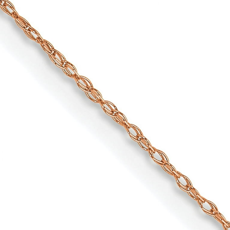 14k Rose Gold 16 Inch Cable Link Rope Spband Ring Band Clasp