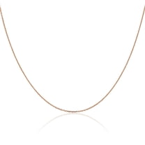 14K Solid Rose Pink Gold 0.8mm Cable Rolo Link Chain Belcher Necklace
